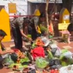 नवरात्रि समापन पर मंदिर परिसर को साहसी बालिका संस्था ने किया स्वच्छ