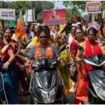 महिलाओं ने स्कूटी बाइक रैली निकालकर दिखाई ताकत:नारी शक्ति वंदन अधिनियम