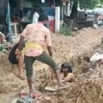 गैस पाइपलाइन खुदाई सात दिन से अधूरी,खुले गड्ढे से हादसे का डर, पेयजल आपूर्ति भी ठप